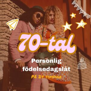 personlig födelsedagslåt i 70-tals stil